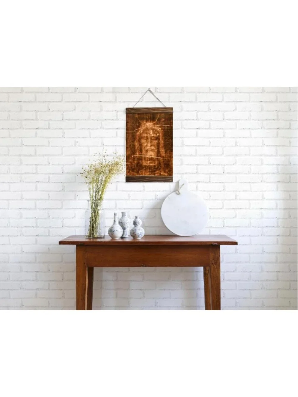 Framed Jesus Christ Shroud of Turin Canvas Art - Spiritual Wall Decor 11.8x15.7